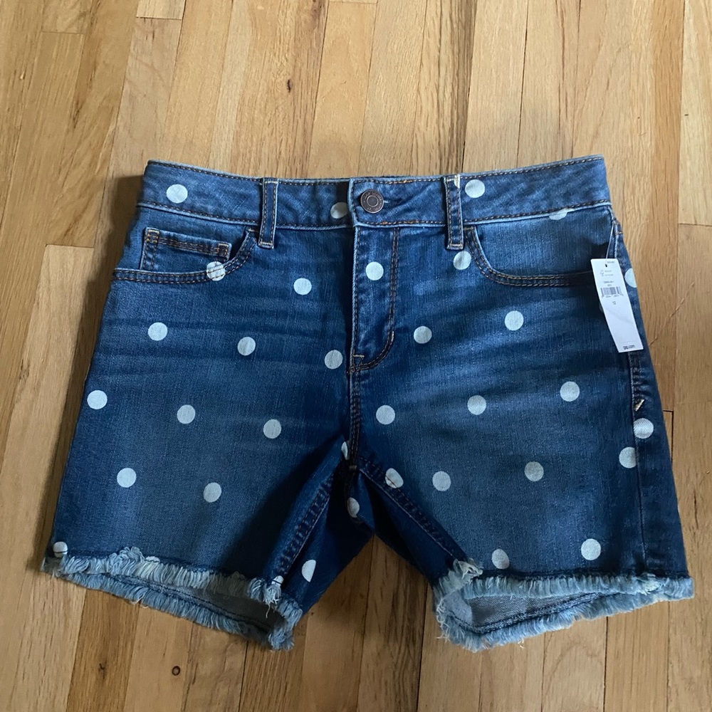 Gap denim shorts with polka dots. Size 12
